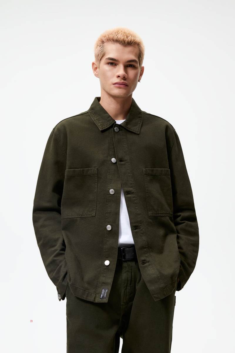 ZARA POCKETS Övertröja Herr Khaki | XATNU-6537