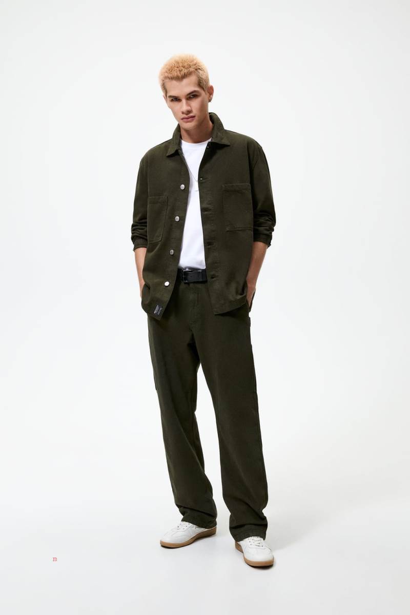 ZARA POCKETS Övertröja Herr Khaki | XATNU-6537