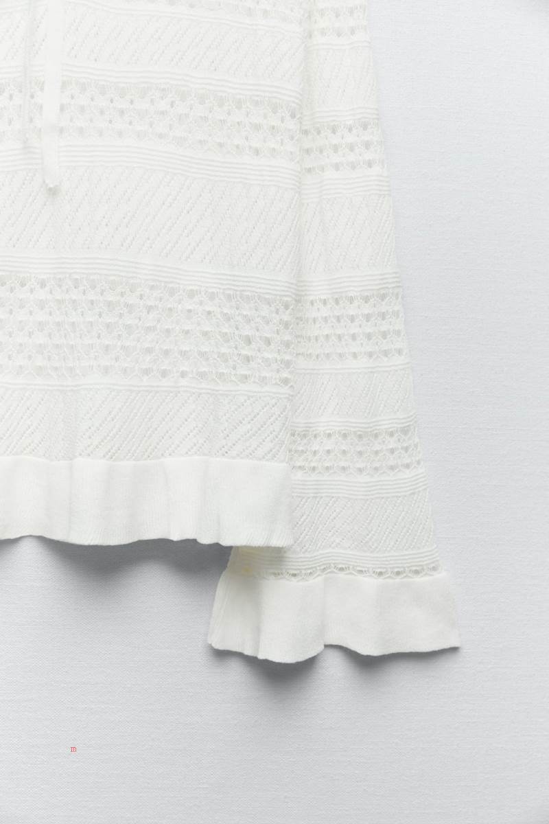 ZARA POINTELLE TOP Stickat Dam Vita | VWQSG-1564