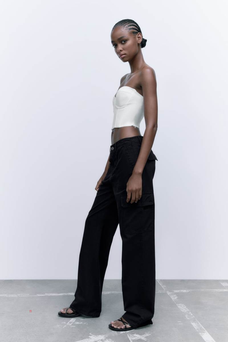 ZARA POPLIN CORSETRY-INSPIRED TOP Korsett Dam Vita | TPDMB-7618