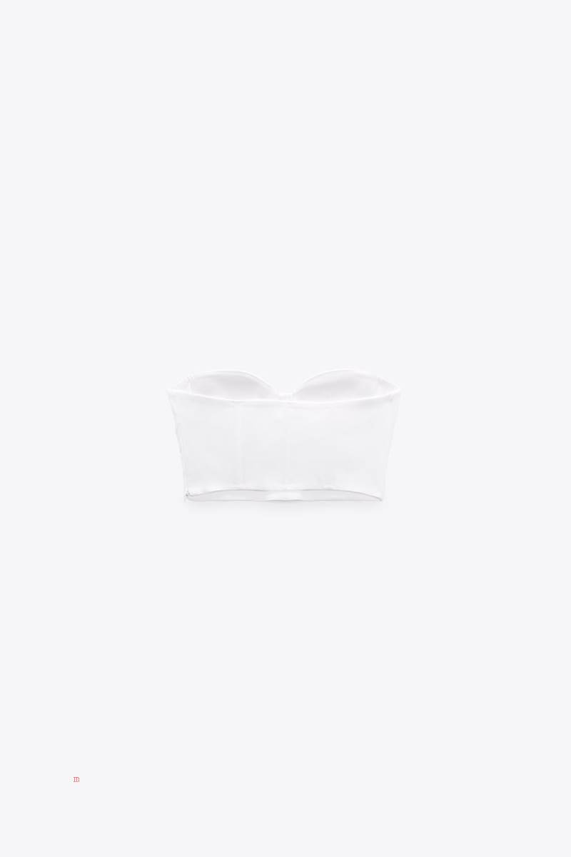 ZARA POPLIN CORSETRY-INSPIRED TOP Korsett Dam Vita | TPDMB-7618