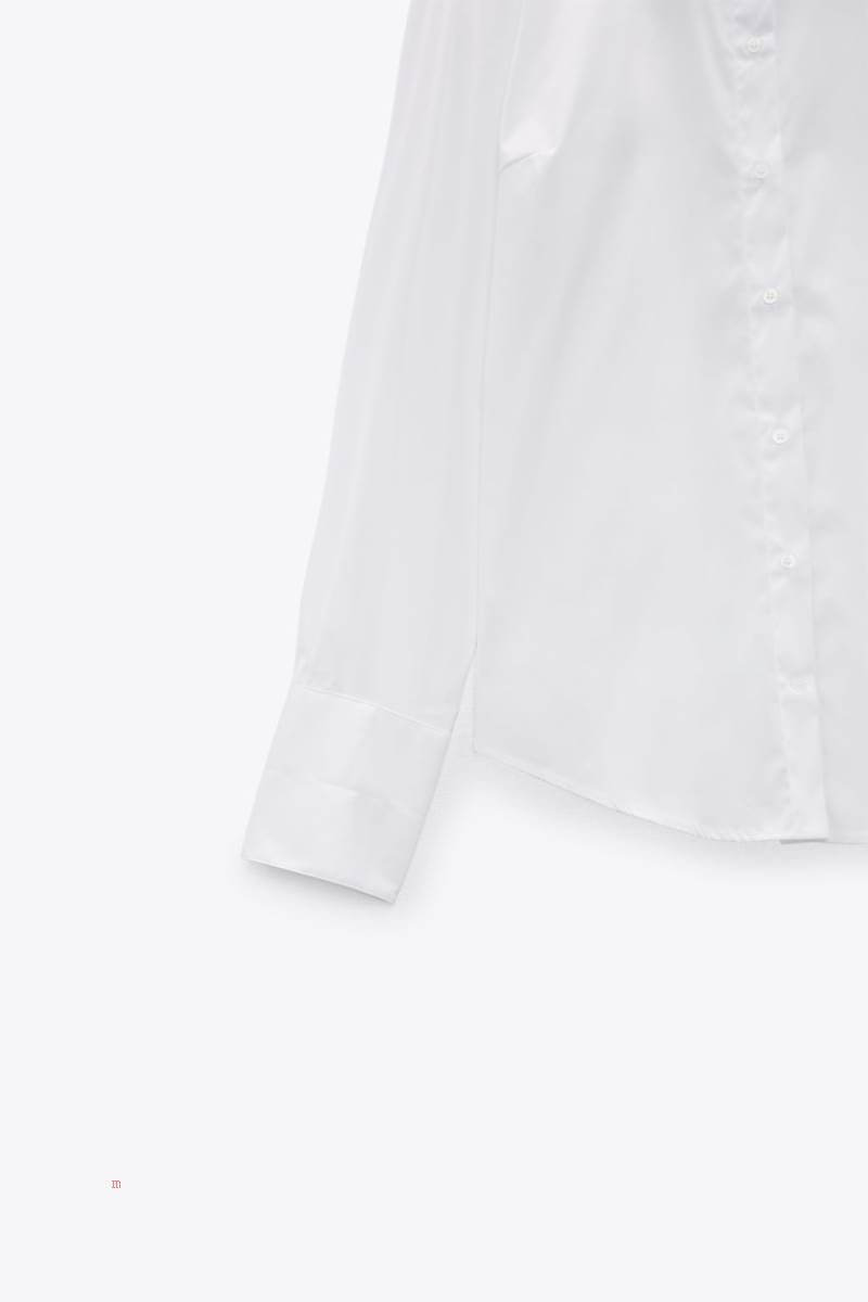 ZARA POPLIN Skjorta Dam Vita | BMVSG-4106