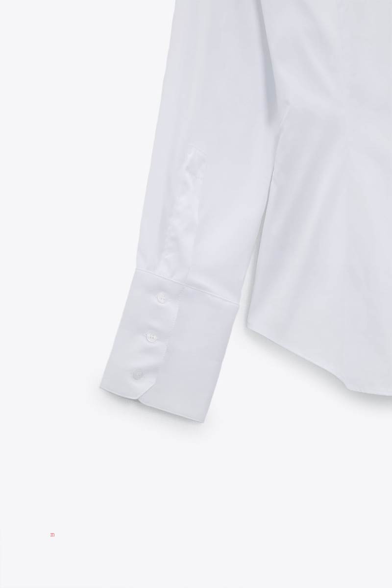 ZARA POPLIN Skjorta Dam Vita | BMVSG-4106