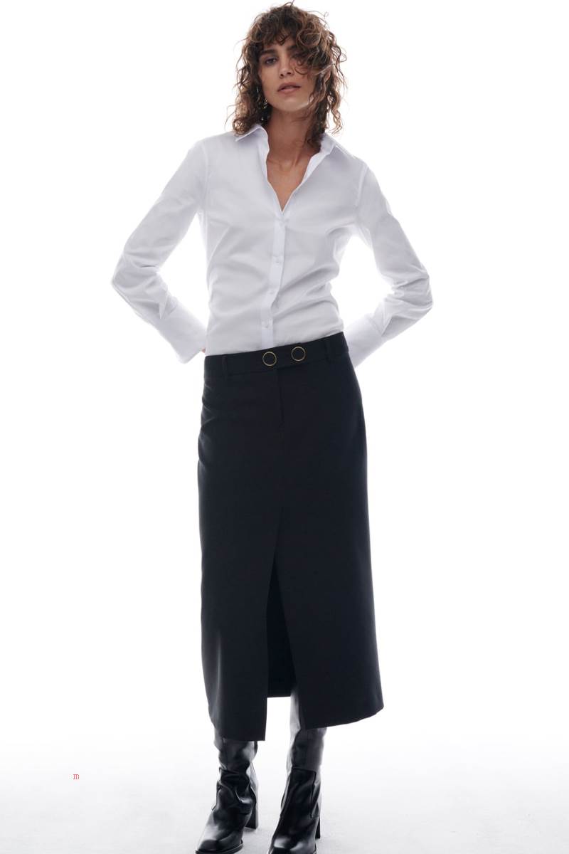 ZARA POPLIN Skjorta Dam Vita | BMVSG-4106