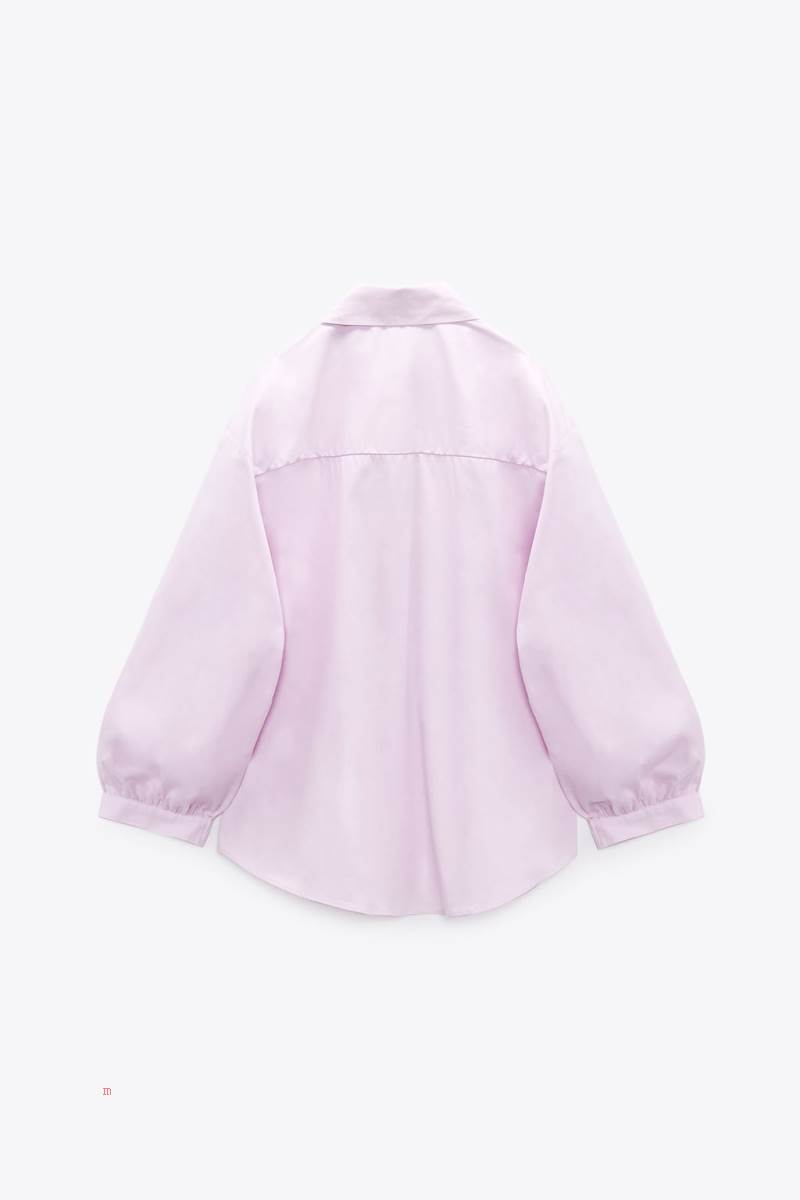 ZARA POPLIN WITH BEJEWELLED BUTTONS Skjorta Dam Ljusrosa | ITJOS-5294