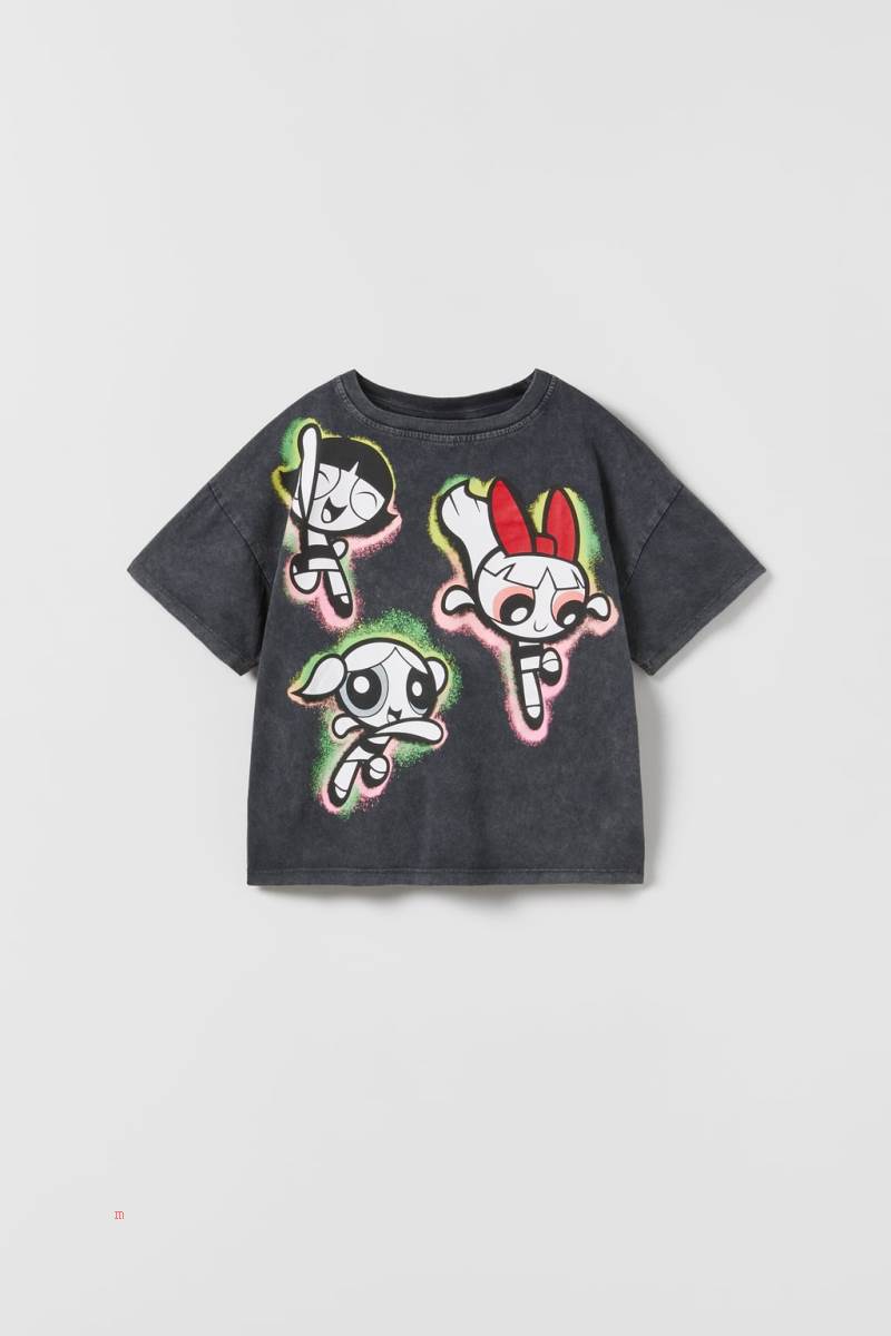 ZARA POWERPUFF GIRLS CARTOON NETWORK TM T-shirt Tjej Mörkgrå | HDSJB-3765