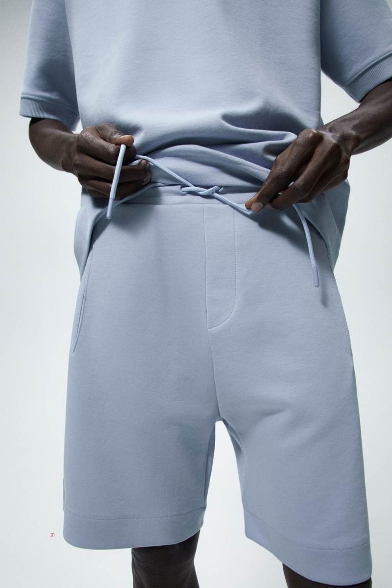 ZARA PREMIUM BERMUDA Mjukisbyxor Herr Blå | INUTF-1623