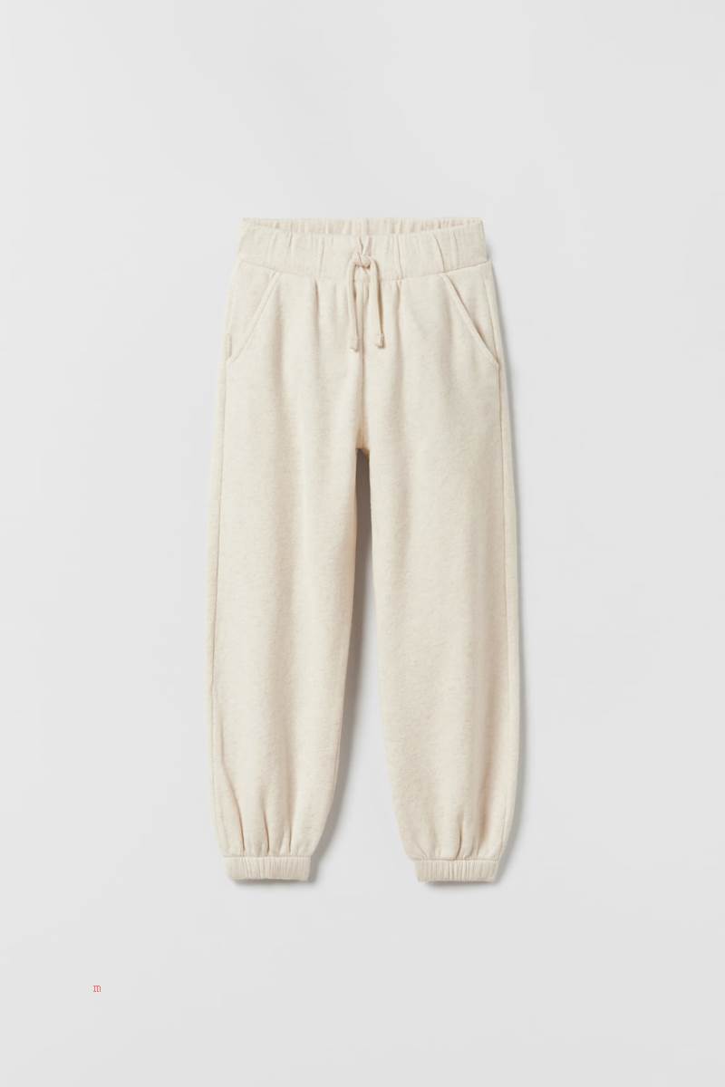 ZARA PREMIUM PLUSH Mjukisbyxor Tjej Grå Vita | BVIRF-9347