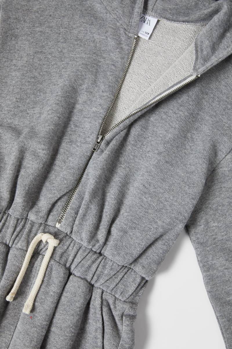 ZARA PREMIUM PLUSH WITH CONTRAST DRAWSTRINGS Jumpsuit Tjej Grå | VNRAL-3571