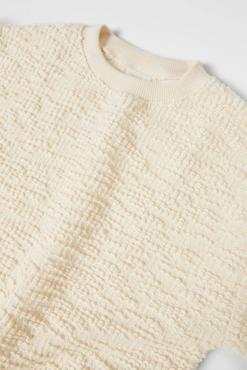 ZARA PREMIUM TEXTURED Sweatshirt Tjej Vita | JBIHL-4715