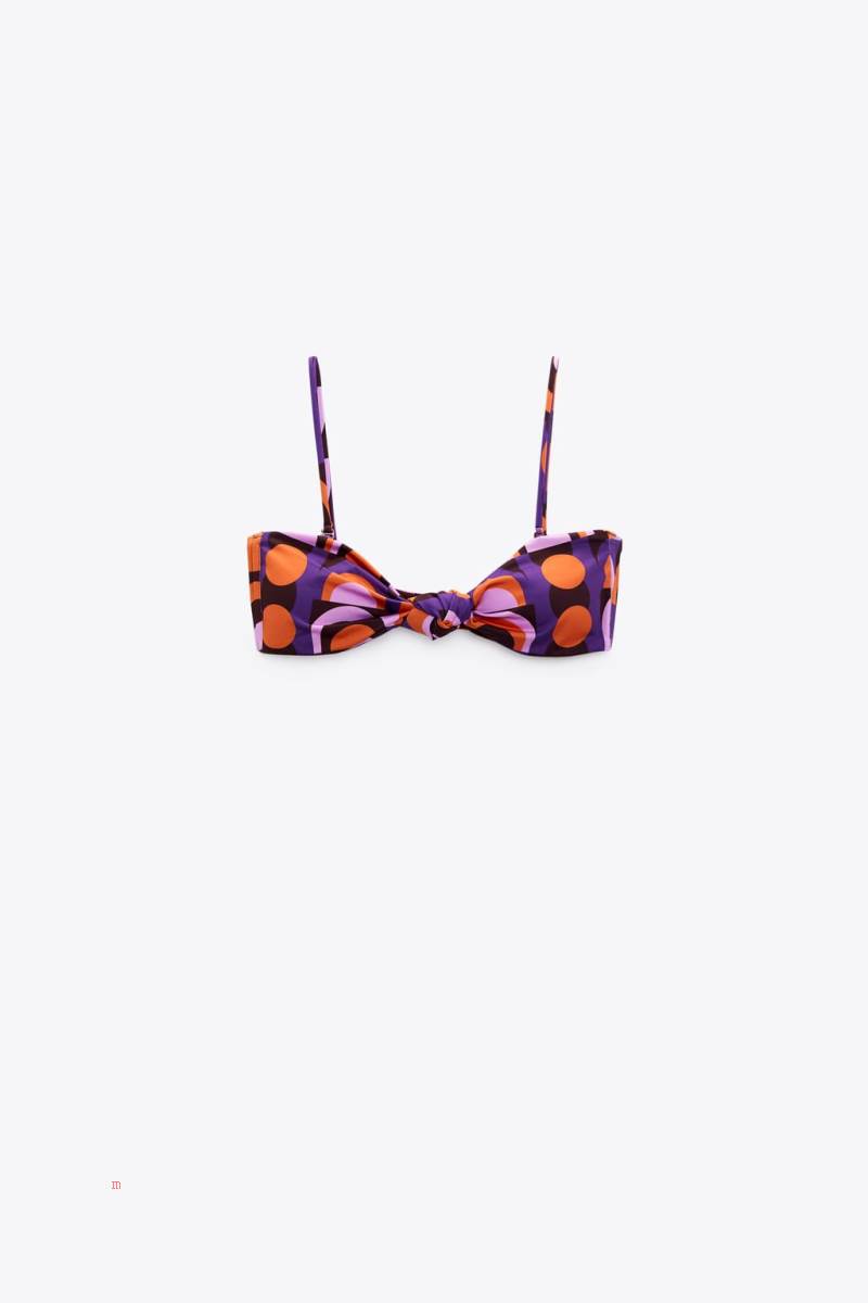 ZARA PRINTED BIKINI TOP Badkläder Dam Olika Färger Röda | PUGMK-2580