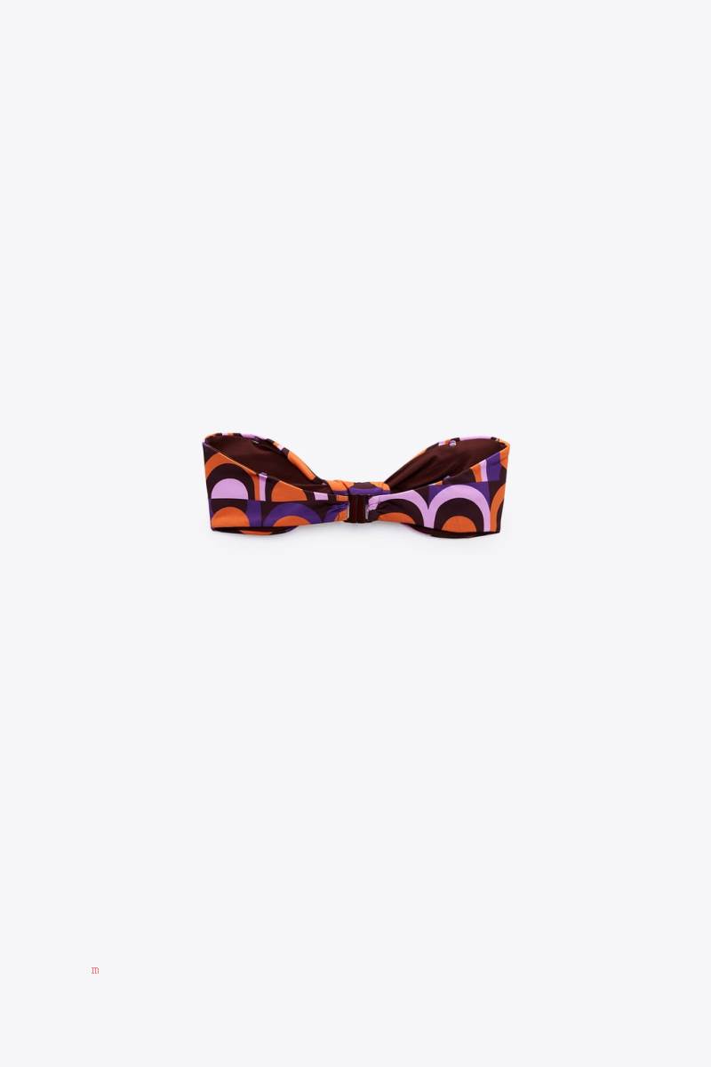 ZARA PRINTED BIKINI TOP Badkläder Dam Olika Färger Röda | PUGMK-2580