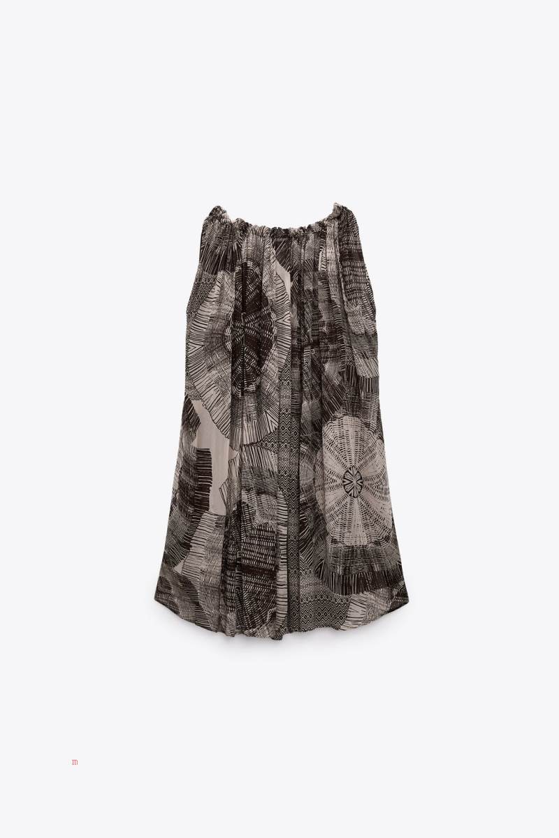ZARA PRINTED Blusar Dam Svarta Vita | ETGXV-5072