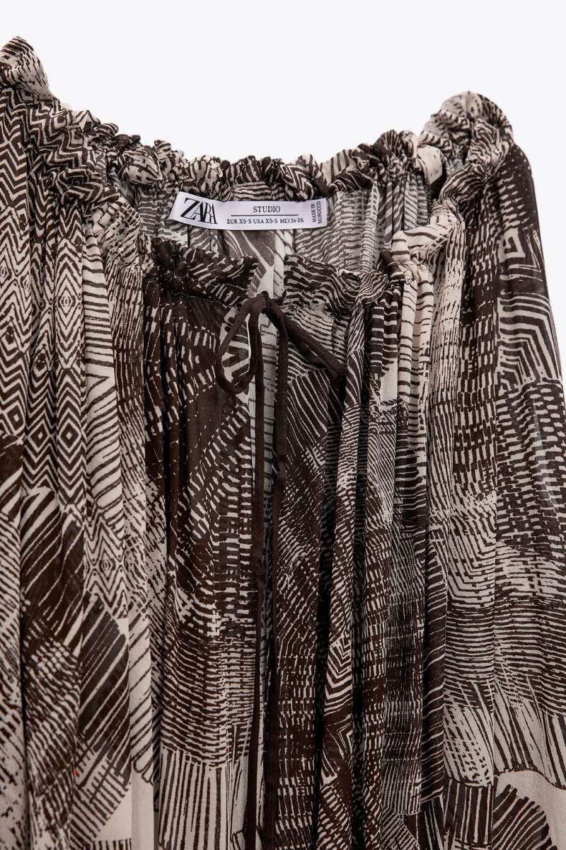 ZARA PRINTED Blusar Dam Svarta Vita | ETGXV-5072