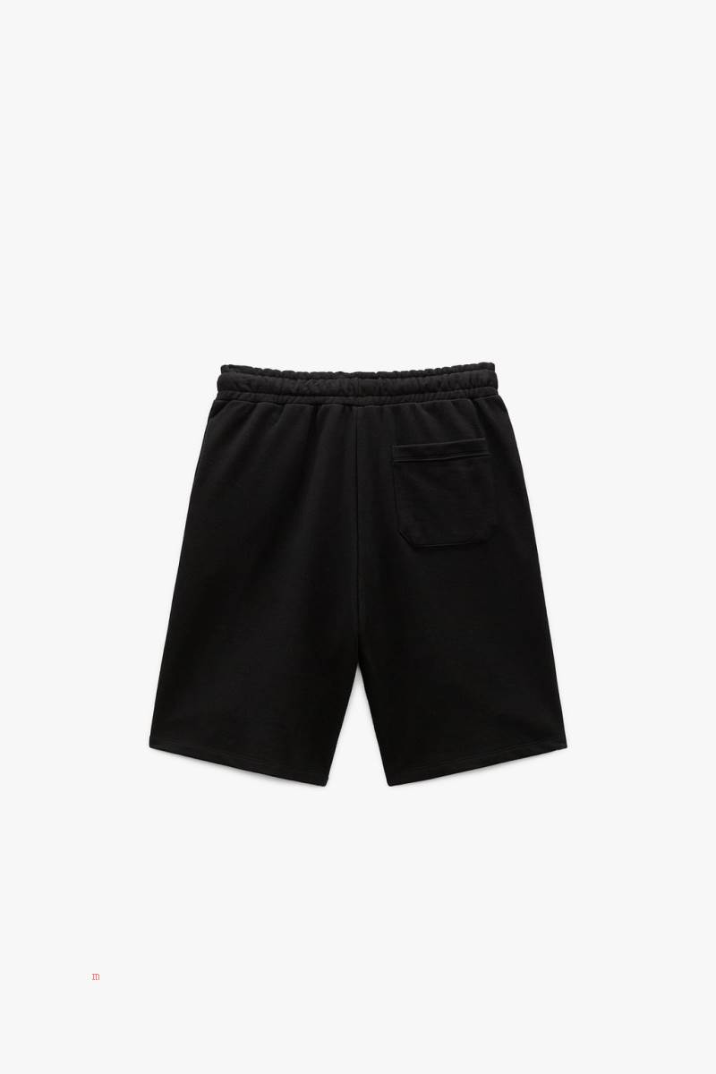 ZARA PRINTED JOGGER BERMUDA Shorts Herr Svarta | YKXRJ-1846