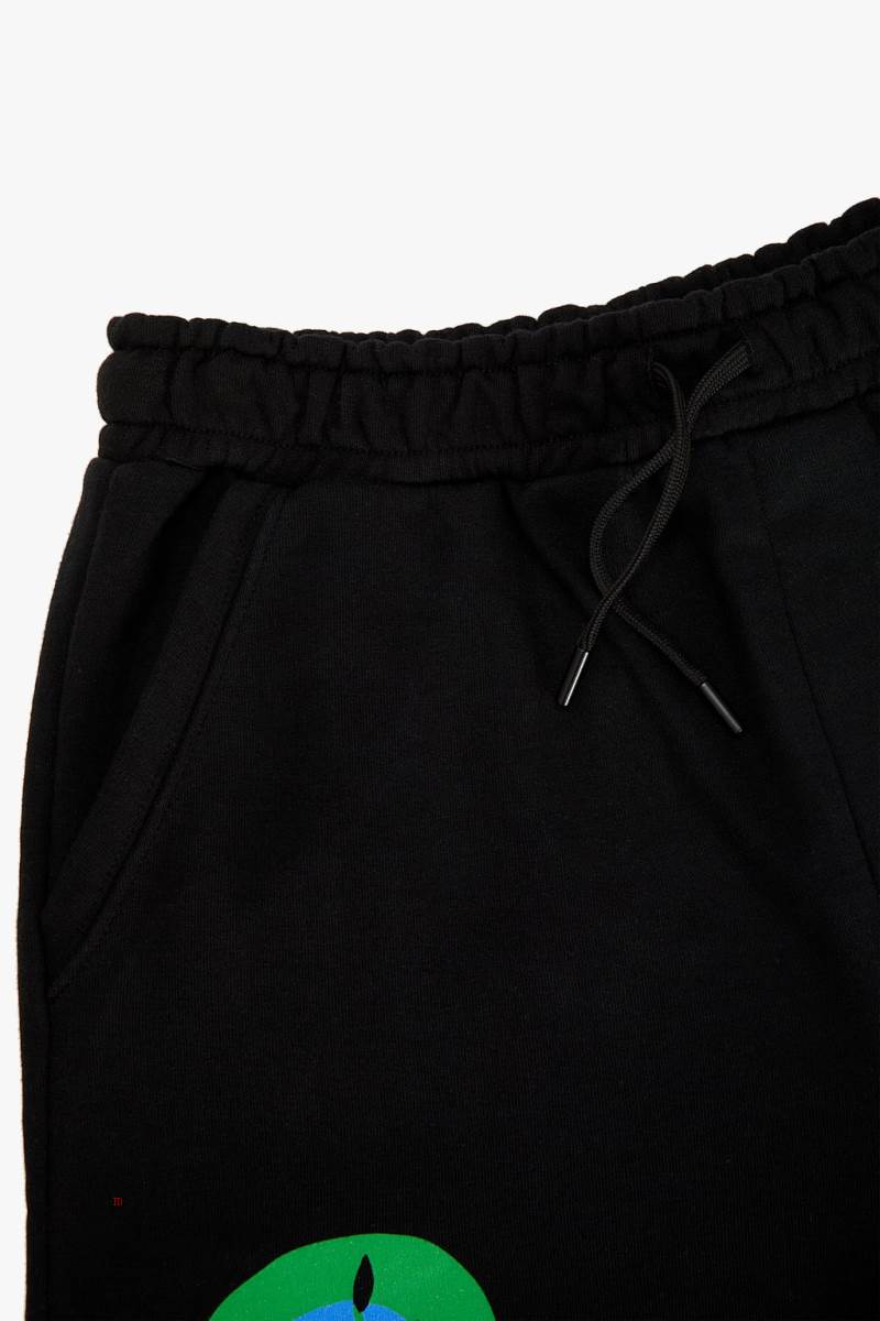 ZARA PRINTED JOGGER BERMUDA Shorts Herr Svarta | YKXRJ-1846