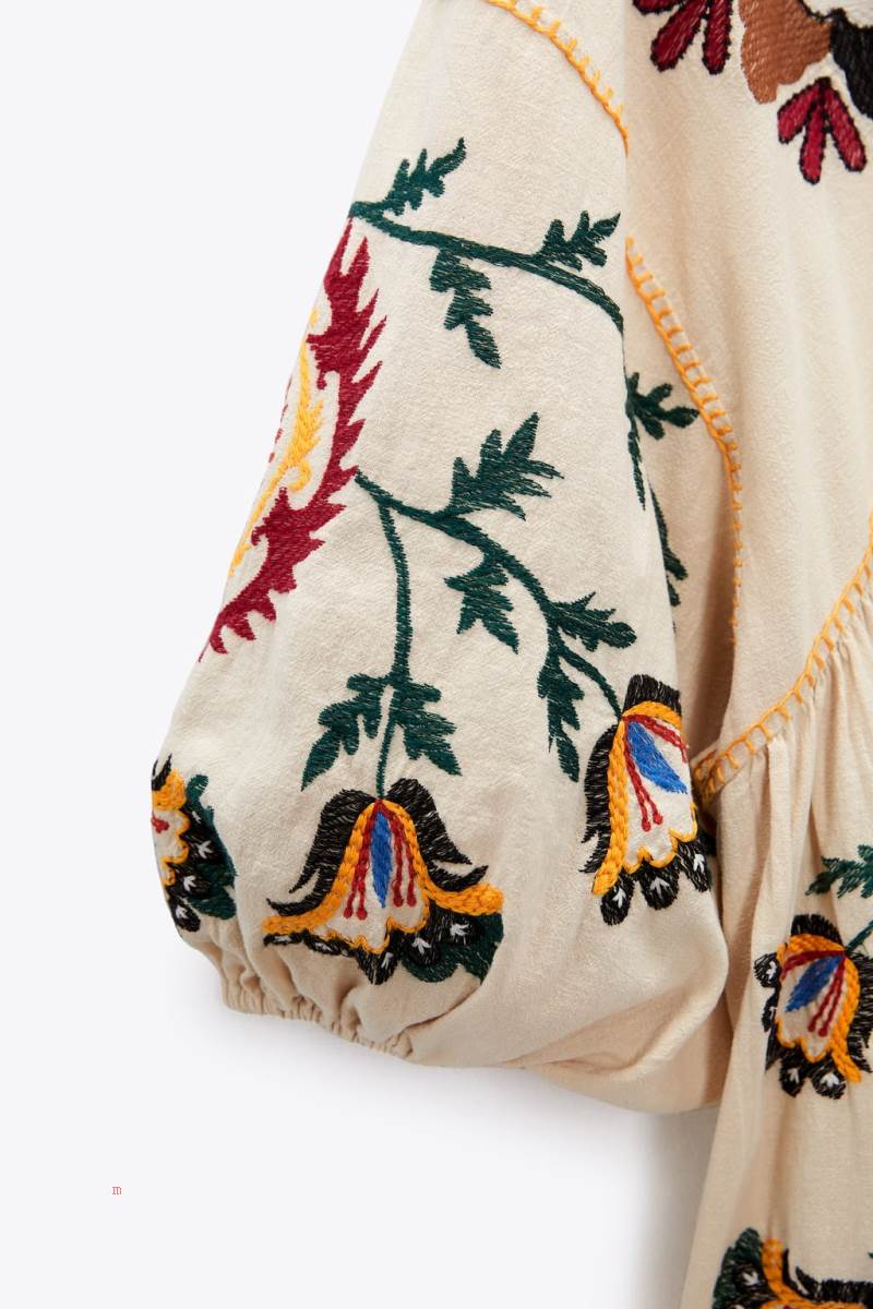 ZARA PRINTED LINEN BLEND SHORT Klänning Dam Grå Vita | FMIAO-8215
