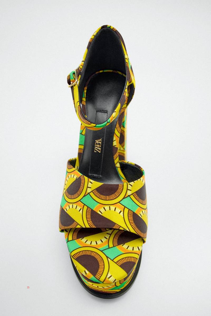 ZARA PRINTED PLATFORM Sandaler Dam Olika Färger Röda | IMSEP-7982