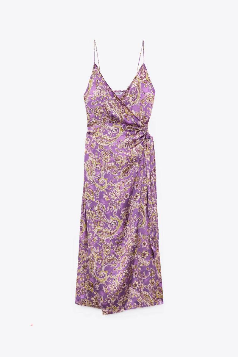 ZARA PRINTED SATIN Klänning Dam Olika Färger Röda | ICXPZ-5028