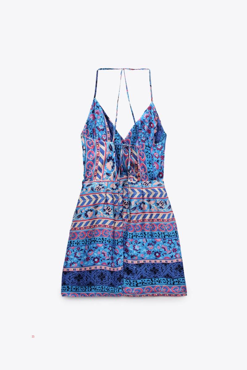 ZARA PRINTED SATIN Klänning Dam Olika Färger Röda | TAOGR-3125