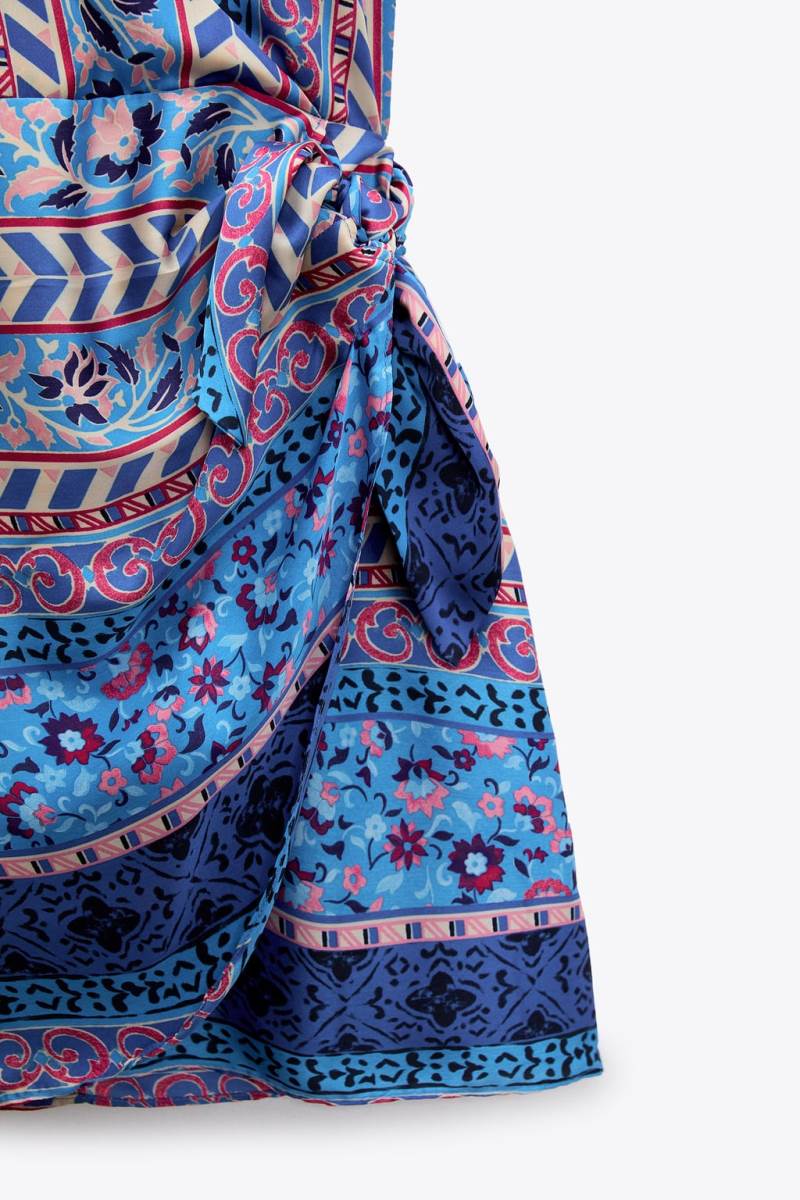 ZARA PRINTED SATIN Klänning Dam Olika Färger Röda | TAOGR-3125
