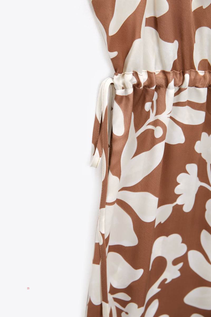 ZARA PRINTED WITH CHAIN Jumpsuit Dam Vita Bruna | JQXTG-2753