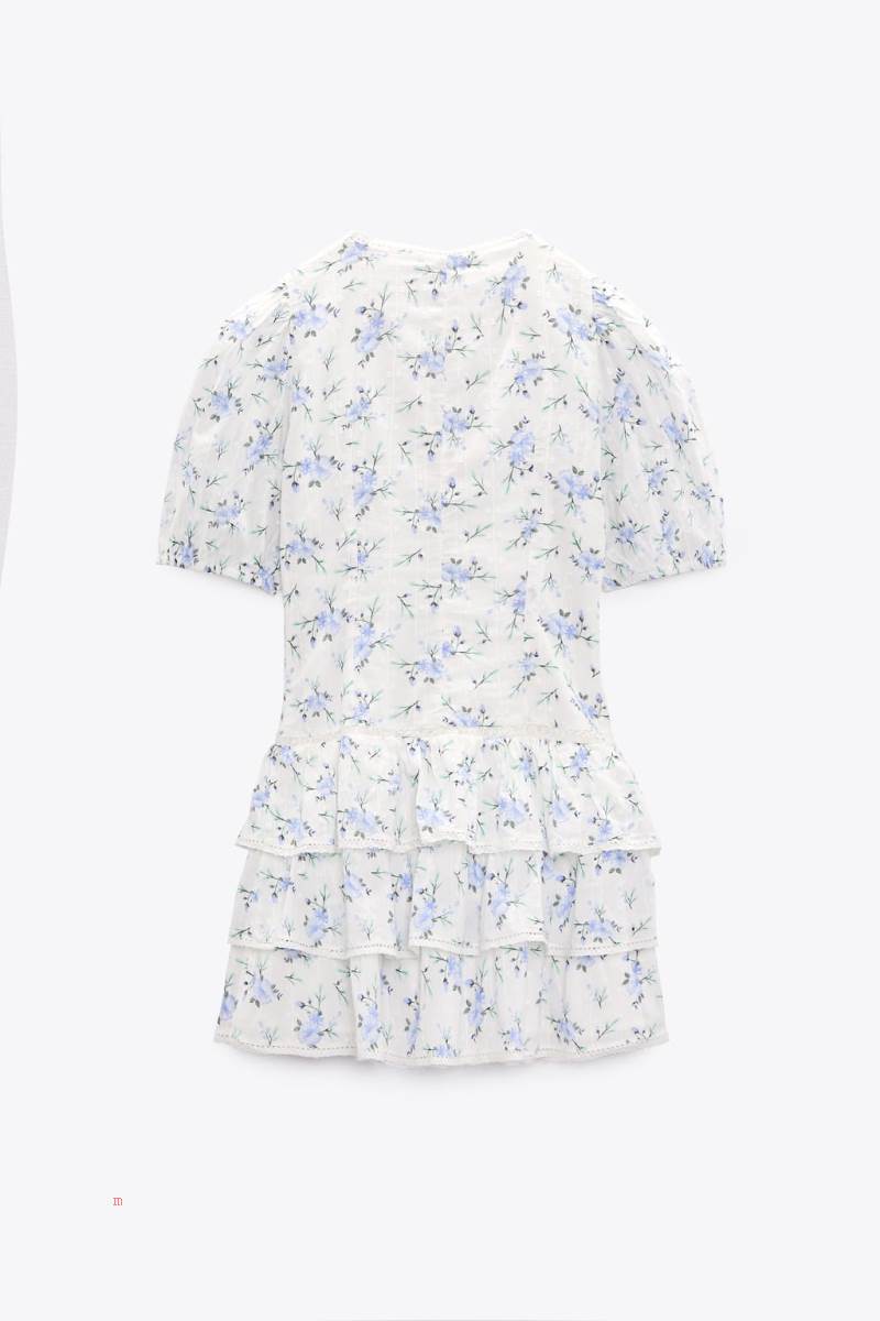 ZARA PRINTED WITH EMBROIDERY SHORT Klänning Dam Colorful | DFAMI-0542