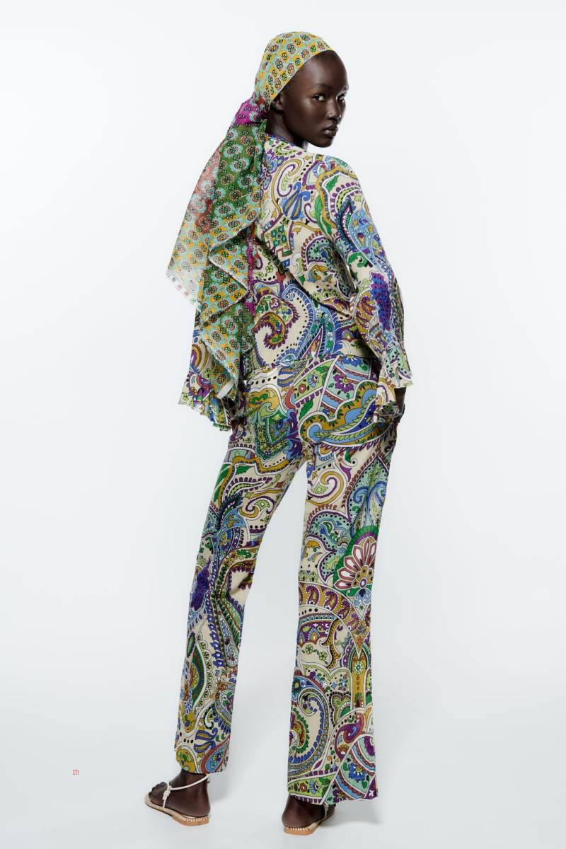 ZARA PRINTED WITH FEATHERS Blusar Dam Olika Färger Röda | WIEPU-3972