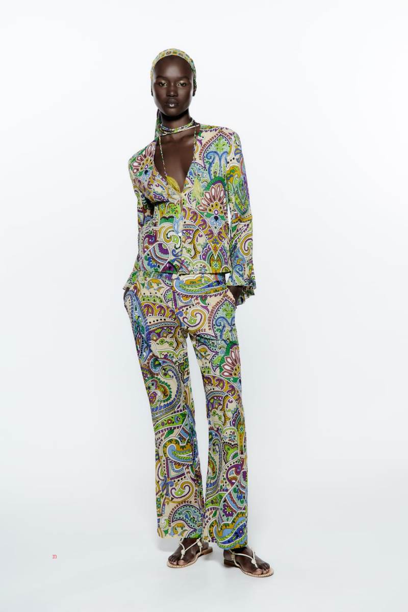 ZARA PRINTED WITH FEATHERS Blusar Dam Olika Färger Röda | WIEPU-3972