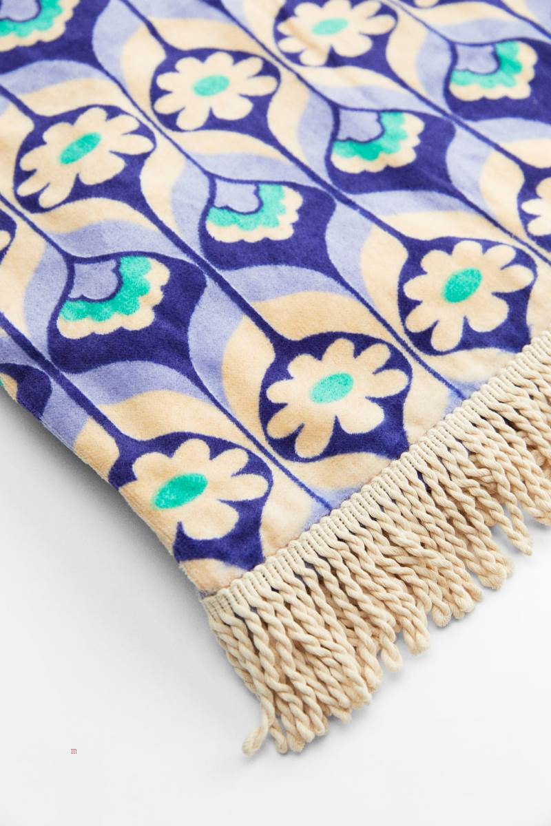 ZARA PRINTED WITH FRINGING Handdukar Dam Lila | GRIET-4132