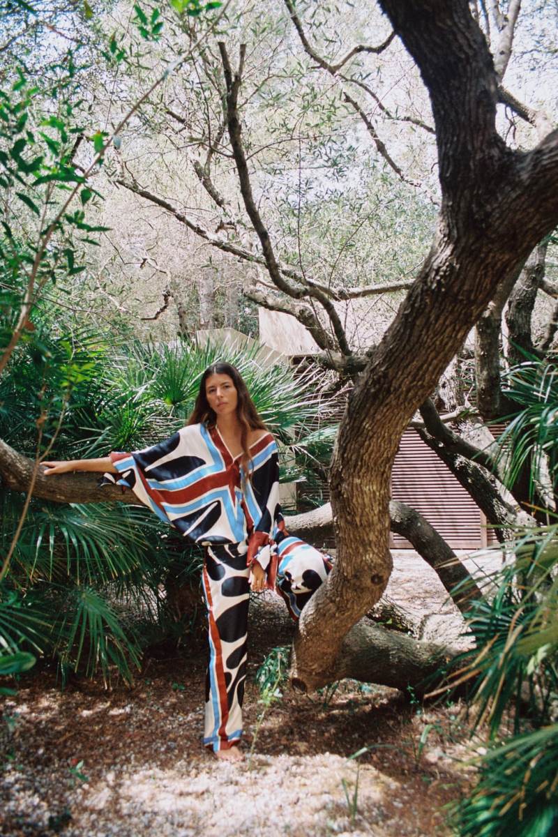 ZARA PRINTED WITH TIES Blusar Dam Grå Vita | IRSOF-6029