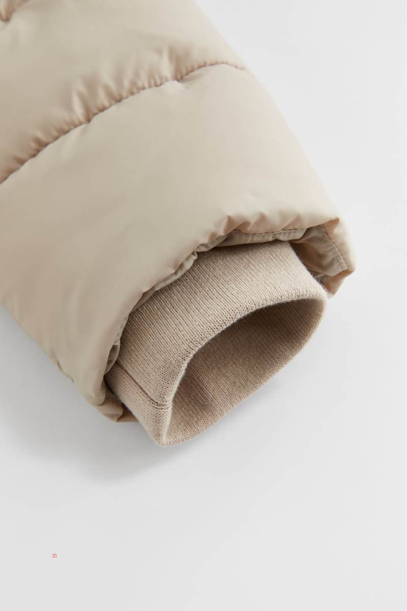 ZARA PUFFER ANORAK WITH SIDE SNAP-BUTTONS Vinterjackor Pojke Beige | UFTPY-9601