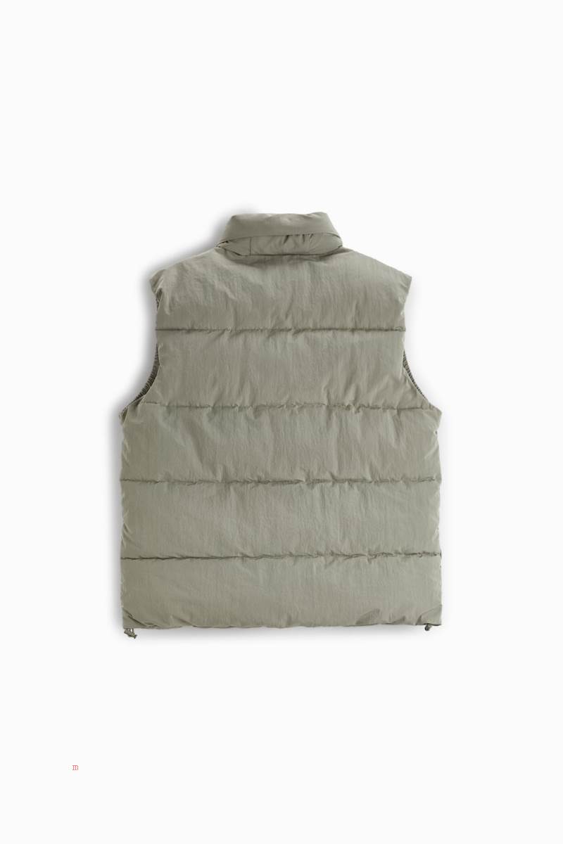 ZARA PUFFER Kostym Gilet Herr Ljuskhaki | GHICY-1095