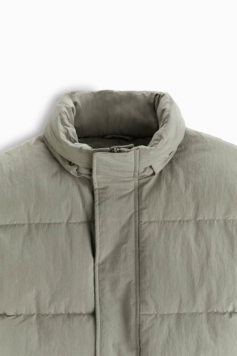 ZARA PUFFER Kostym Gilet Herr Ljuskhaki | GHICY-1095