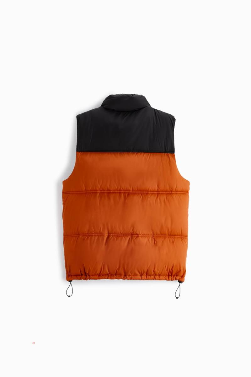 ZARA PUFFER Kostym Gilet Herr Orange | UAPQR-0738