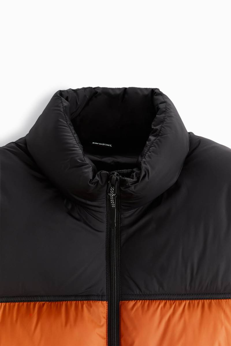 ZARA PUFFER Kostym Gilet Herr Orange | UAPQR-0738