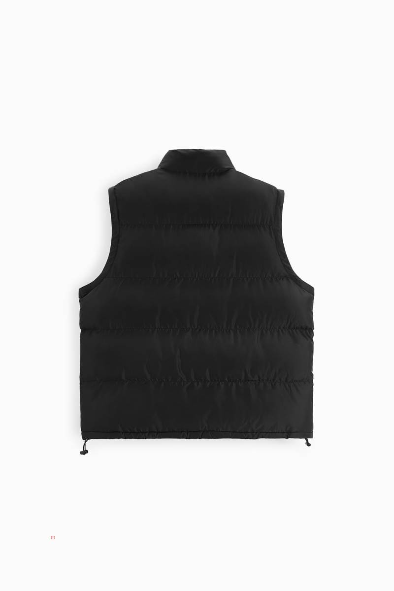 ZARA PUFFER Kostym Gilet Herr Svarta | MAHCQ-5342
