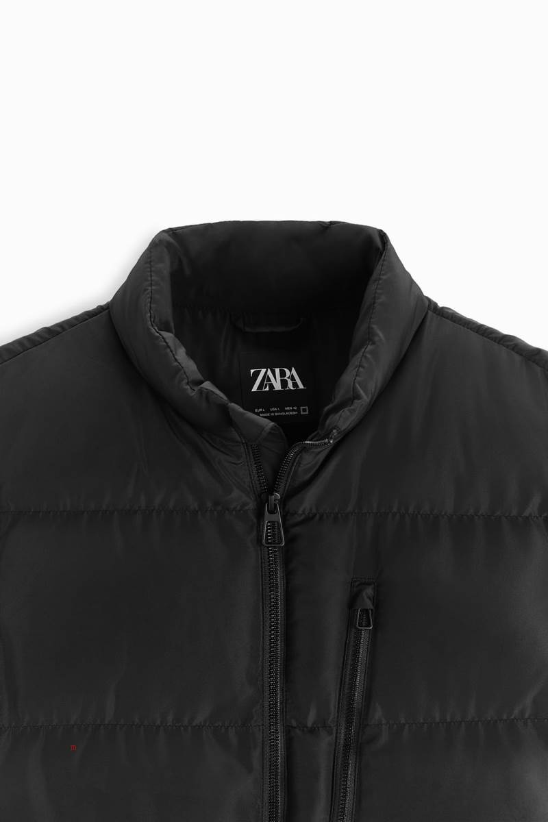 ZARA PUFFER Kostym Gilet Herr Svarta | MAHCQ-5342