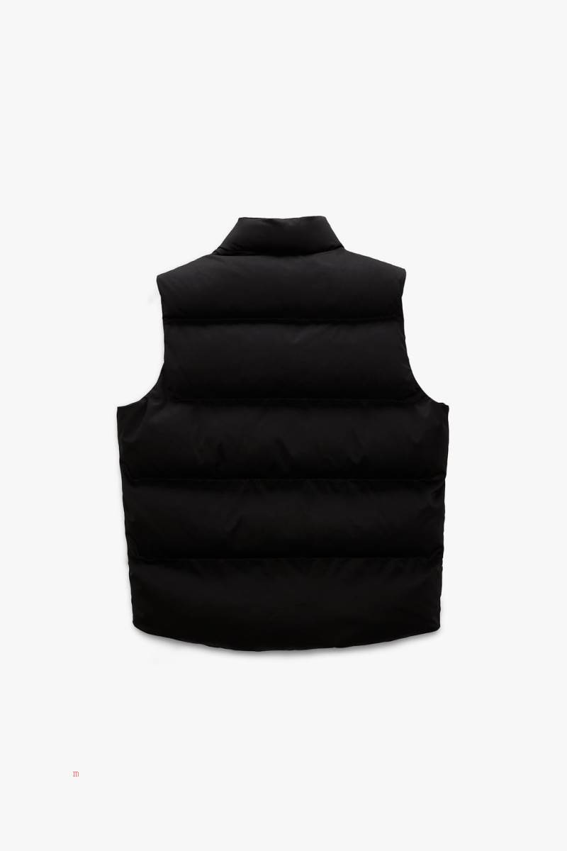 ZARA PUFFER Kostym Gilet Herr Svarta | OCRIH-4628