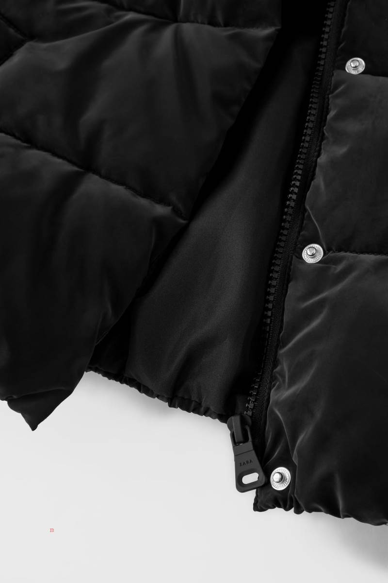 ZARA PUFFER WITH RUBBERISED DETAIL Rockar Pojke Svarta | FIXGQ-8961