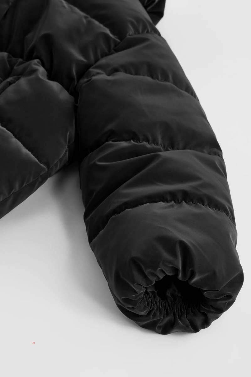 ZARA PUFFER WITH RUBBERISED DETAIL Rockar Pojke Svarta | FIXGQ-8961