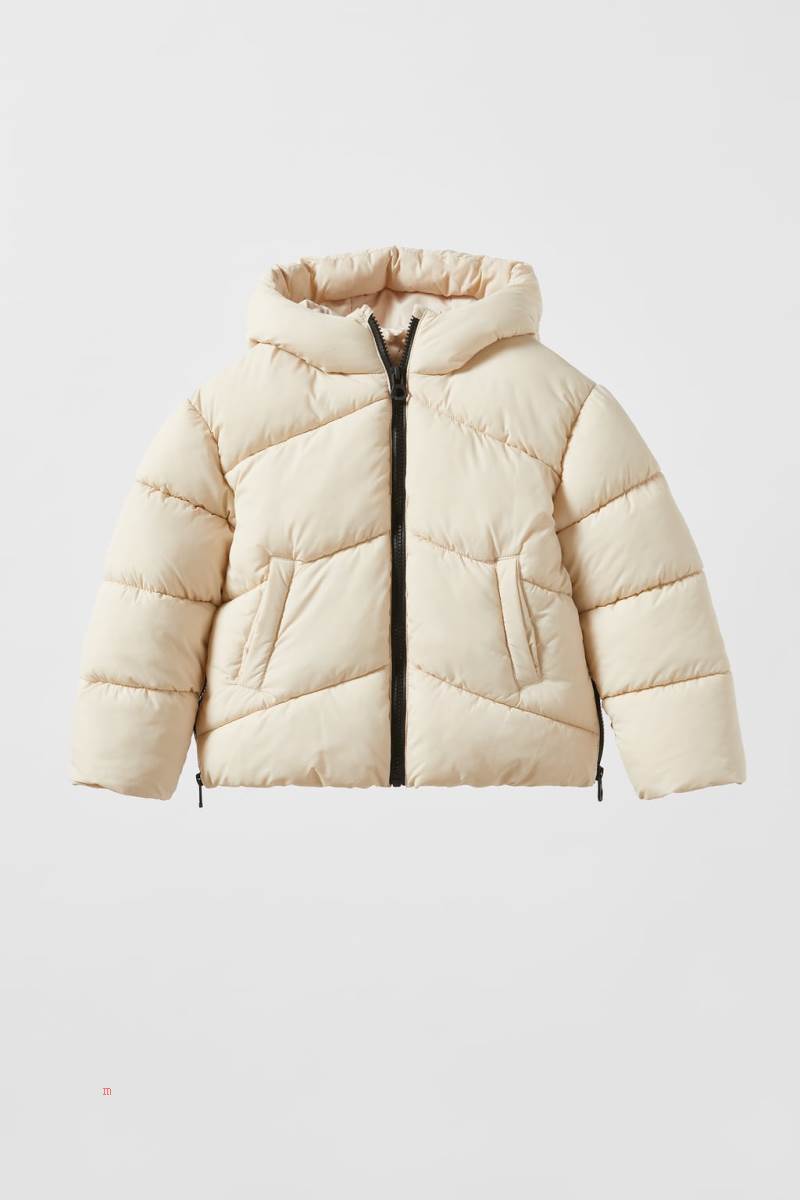 ZARA PUFFER WITH ZIPS Rockar Pojke Grå Vita | HGBWF-4538