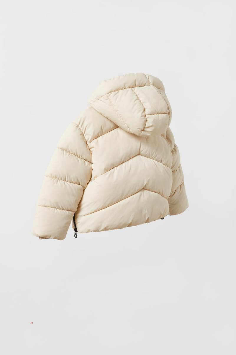 ZARA PUFFER WITH ZIPS Rockar Tjej Grå Vita | BKFUQ-6275