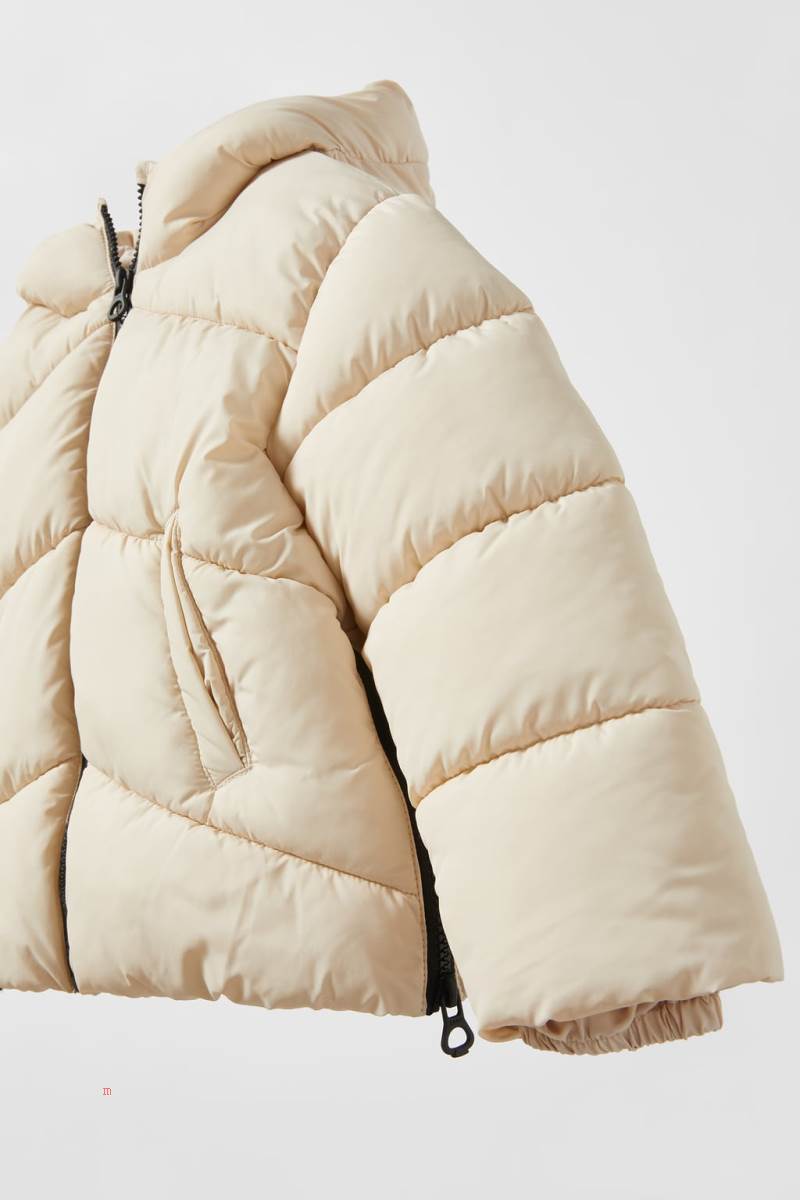 ZARA PUFFER WITH ZIPS Rockar Tjej Grå Vita | BKFUQ-6275