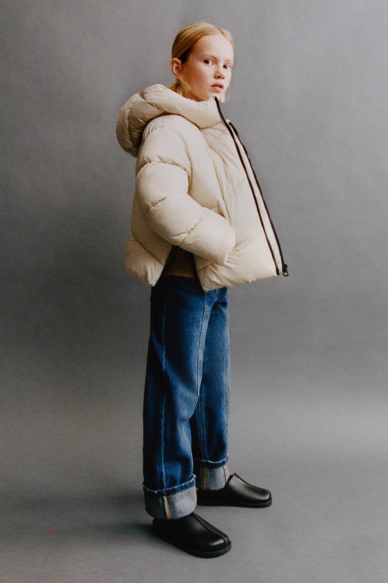 ZARA PUFFER WITH ZIPS Rockar Tjej Grå Vita | BKFUQ-6275