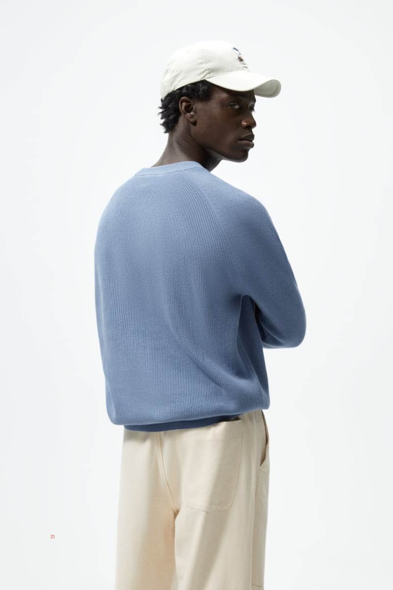 ZARA PURL KNIT Tröjor Herr Blå | BZSCQ-6189