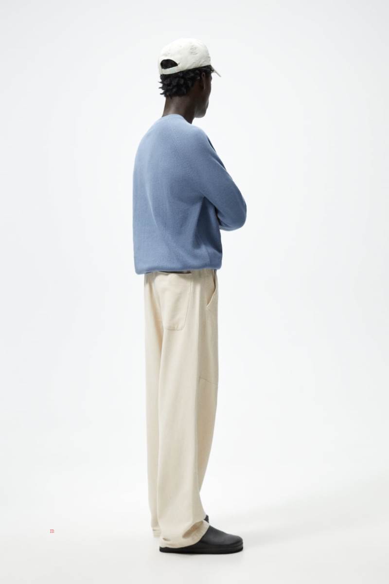 ZARA PURL KNIT Tröjor Herr Blå | BZSCQ-6189