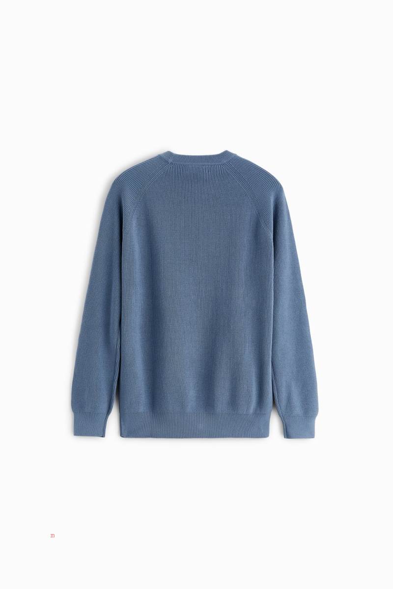 ZARA PURL KNIT Tröjor Herr Blå | BZSCQ-6189