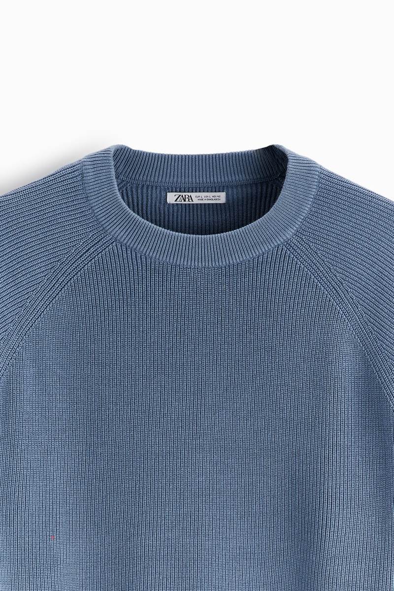 ZARA PURL KNIT Tröjor Herr Blå | BZSCQ-6189
