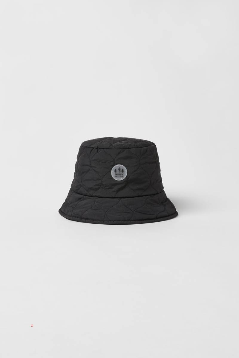 ZARA QUILTED BUCKET WITH ONION Hatt Tjej Svarta | EXALR-0923